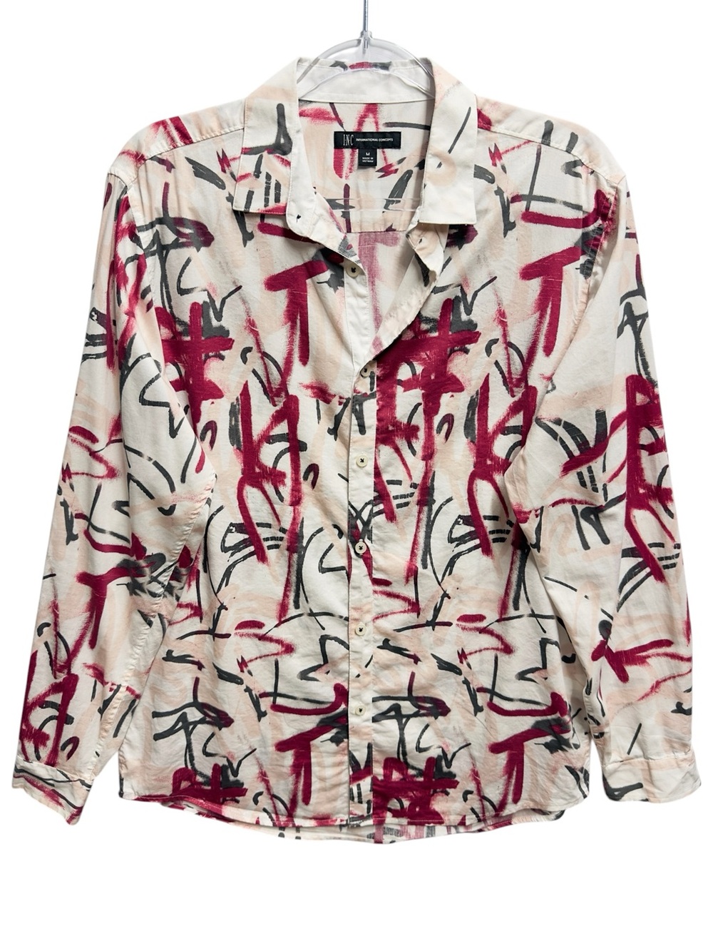 Pure Cotton Lyocell Knit Chambray Toile Abstract Watercolor Art Poplin Shirt